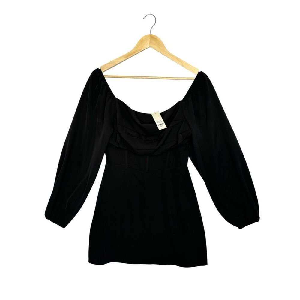 MI AMI Josanna Juliet Sleeve Black Mini Dress Size Small